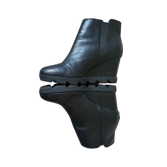SOREL Joan Uptown Zip Wedge Leather Boots size 11 Black - Picture 4 of 12